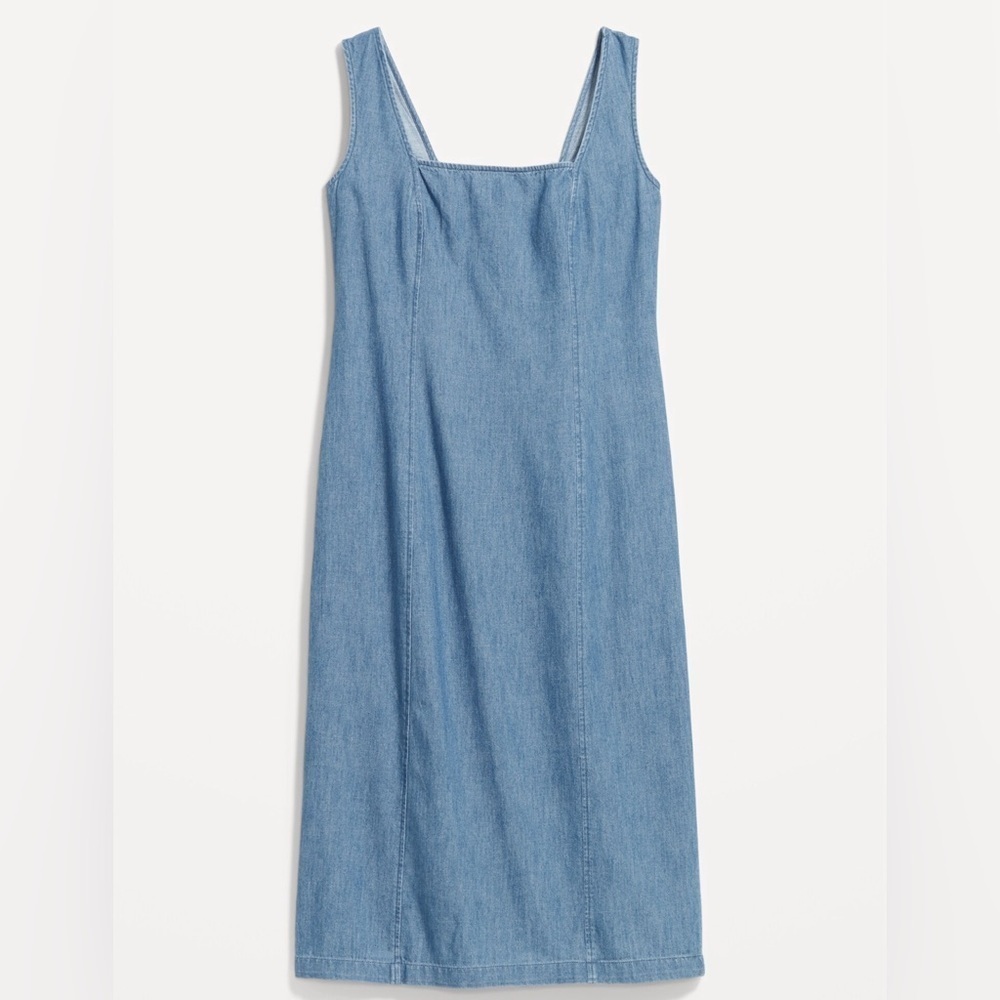 NWT! Old Navy Medium Wash LightWeight Jean Midi Dress - Size XL 🤖 - Picture 7 of 8